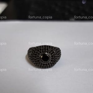 Men&#39;s Black Diamond Ring/ Men&#39;s Cluster Ring/ Gift Ring him/ Black Lab Created Diamond Ring/ Men&#39;s 14k Black Gold Plated Ring