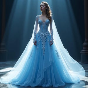 Royal Fantasy Gown Design | AI Generated Dress Illustration | Princess Costume Art | Digital Fashion Sketch | Instant Download
