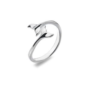 Whale Tail Ring Sterling Silver – Ocean Jewelry for Surfers & Beach Lovers, Minimalist Nautical Ring, Sea Life Gift for Her or Him