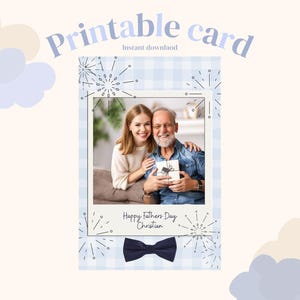 Carte de la fête des pères bleue