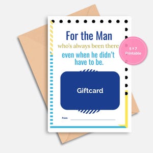 porte-cartes cadeau imprimable pour papa en prime | Porte-cartes cadeau Fête des Pères pour beau-père ou figure paternelle | Téléchargement instantané