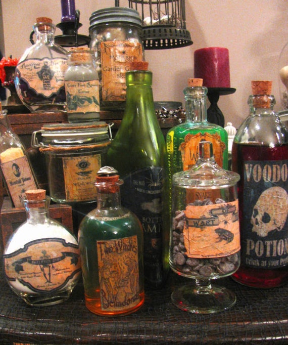12 Halloween Potion Bottle Labels One of a Kind Designs Etsy 12 Halloween Potion Bottle Labels One of a Kind Designs Etsy