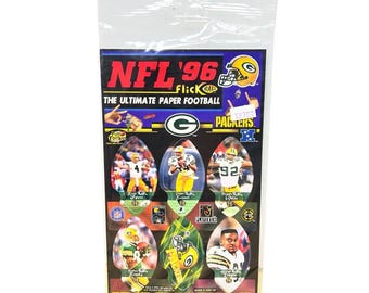 NFL 1996 Green Bay Packers Flick Ball Paper Footballs Vintage Game New Sealed