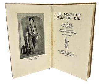 John William Poe The Death of Billy the Kid - RARE 1933 Vintage Hardcover Book