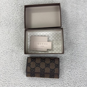 Gucci authentische GG Canvas Braun 6-Ring-Schlüsseletui W / Box NS120041