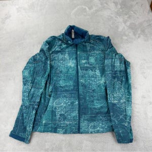 Cortavientos azul talla grande para mujer de Lululemon, mapa de la ciudad de Vancouver, ligero, para correr