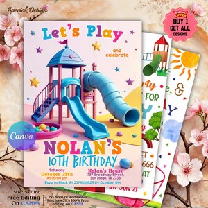 Editable Playground Birthday Invitation, Bounce Indoor Playground, EDITABLE Jungle Gym Party Invite Template,PlayGround, Soft Play Climb