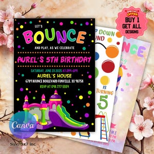 Bounce House Birthday Invitation, Bounce House Birthday Invite, Bounce House Birthday Party, Bounce House Invitation, Bounce House Invite