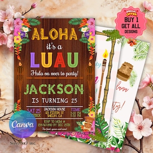 Luau Birthday Invitation, Luau Invitation, Luau Birthday Party, Luau Party Invite, Luau Birthday Template, Luau Invite, Luau Party, Luau