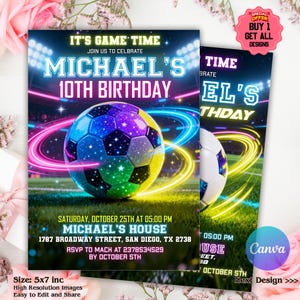 Neon Soccer Invite Template Sports Invitation Sport Invite Football Invite Editable Neon Invitation Sneakerball Birthday Invitation Template Neon Soccer Invitation, Neon Soccer Invite, Sports Invitation Football Invite, Neon Invitation Sneakerball Birthday Invite, Editable Canva sports theme invite, sport invite, Neon Invitation, teen invitation, soccer invite, sport invitation, Soccer Party, Soccer Birthday, Soccer Card, Boy Invitation, Instant Download, Kids Birthday Party, Editable Invitation