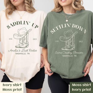Custom Last Rodeo Bachelorette Shirts Same Cowboy Forever Last Hoedown Country Bach Nashville Bachelorette Party Cowgirl Bridal Party Shirts