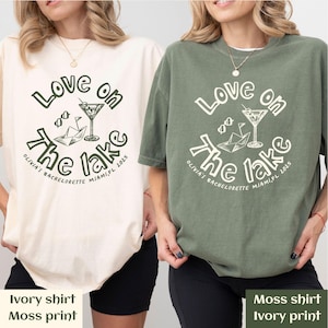 Love on the Lake Bachelorette Party Shirts, Custom Martini Girl Trip Lake Bach Party, Camp Bride Comfort Colors Tees, Camping Hiking Bride