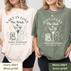 Retro Casino Bachelorette Party Shirt, Lucky In Love Las Vegas Bachelorette Shirt,Custom Name Social Club Shirt, Bridesmaid Girls Trip Gift