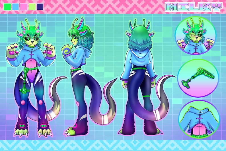 Character Sheet, Custom Furry Reference Sheet, Anthro Art Commision ...