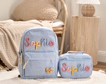 Personalized Set - Backpack and Lunchbag - Back to School Gift - School Lunch Bag - Back to School - Kid Gift