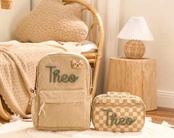 Personalized Set - Backpack and Lunchbag - Back to School Gift - School Lunch Bag - Back to School - Kid Gift