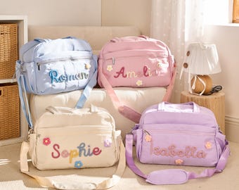 Personalized Diaper Bag for Mom, Custom Travel Baby Bag, Large Hospital Bag, Monogrammed Weekender Nappy Tote, Baby Shower Gift, Mom Bag