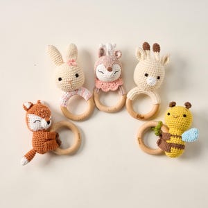 Personalized Baby Rattle - Custom Baby Rattle with Name - Engraved Animal Rattle -Baby Shower Gift - Newborn Gift