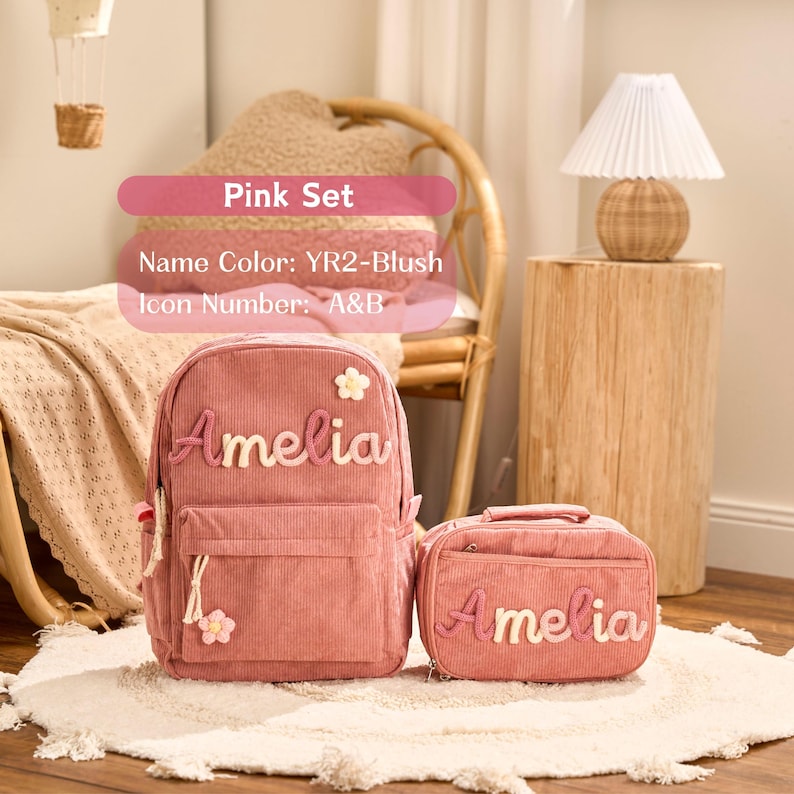 Personalized Set - Backpack and Lunchbag - Back to School Gift - School Lunch Bag - Back to School - Kid Gift image 6