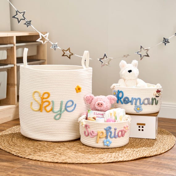 Personalized Basket -  Personalized Baby First Name Basket - Baby Woven Basket - Baby Shower - Nursery Basket