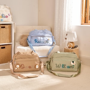 Personalisierte Wickeltasche für Mama, Benutzerdefinierte Reise-Baby-Tasche, große Krankenhaustasche, Monogramm Weekender Windeltasche, Baby-Dusche-Geschenk, Mutter Tasche