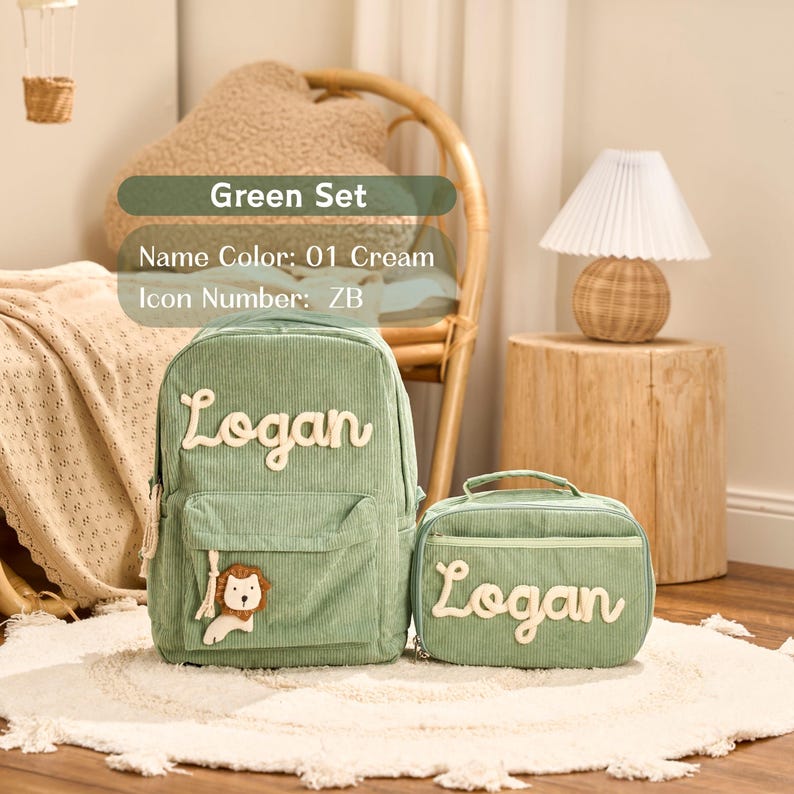 Personalized Set - Backpack and Lunchbag - Back to School Gift - School Lunch Bag - Back to School - Kid Gift image 7