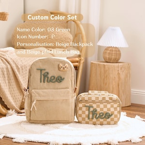Personalized Set - Backpack and Lunchbag - Back to School Gift - School Lunch Bag - Back to School - Kid Gift image 10
