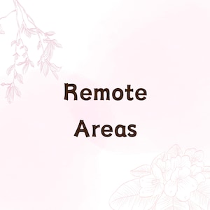 May include: A light pink background with the words "Remote Areas" in dark brown. Delicate floral illustrations in light pink are in the corners. The image has a soft, watercolor-like aesthetic.
