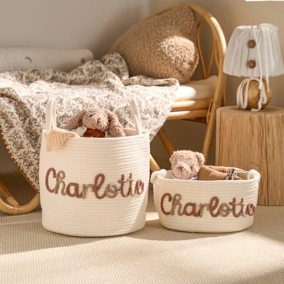 Personalized Basket -  Personalized Baby First Name Basket - Baby Woven Basket - Baby Shower - Nursery Basket