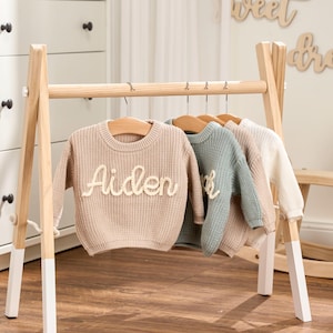 Personalized Sweater - Custom Embroidered Baby Sweater -  Toddler Knit Sweatshirt - Baby Name Jumper
