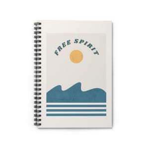 Cahier à spirale Free Spirit - Journal esthétique bohème pour la créativité, cadeau pour étudiants, amoureux de la plage, agenda de voyage, bloc-notes inspirant