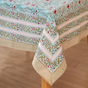 Rose Flower Vintage Cotton Table Cloth Square/Rectangle/Round Custom Table Table Top Covers With Napkin/Placemat/Runner Table Decor.
