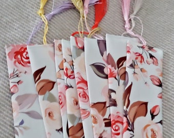 Fabric Bookmarks, book lover gift, tassel