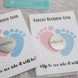 Parent Decision Coin, Mommy or Daddy, Baby Shower Gift, New Parents