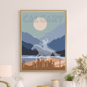 Calgary Poster, Canadian City, YYC, Digital Download, Wall Art
