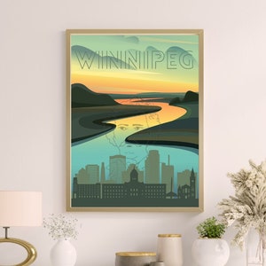 Cartel de Winnipeg, Ciudad Canadiense, YWG, Descarga Digital, Arte de pared