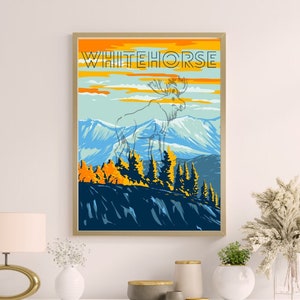 Cartel de Whitehorse, Ciudad Canadiense, YXY, Descarga Digital, Arte de pared