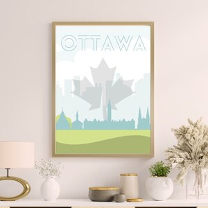 Cartel de Ottawa, Ciudad Canadiense, YOW, Descarga Digital, Arte de pared