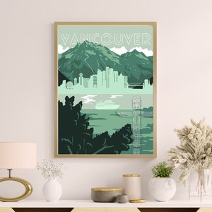 Cartel de Vancouver, Ciudad Canadiense, YVR, Descarga Digital, Arte de pared
