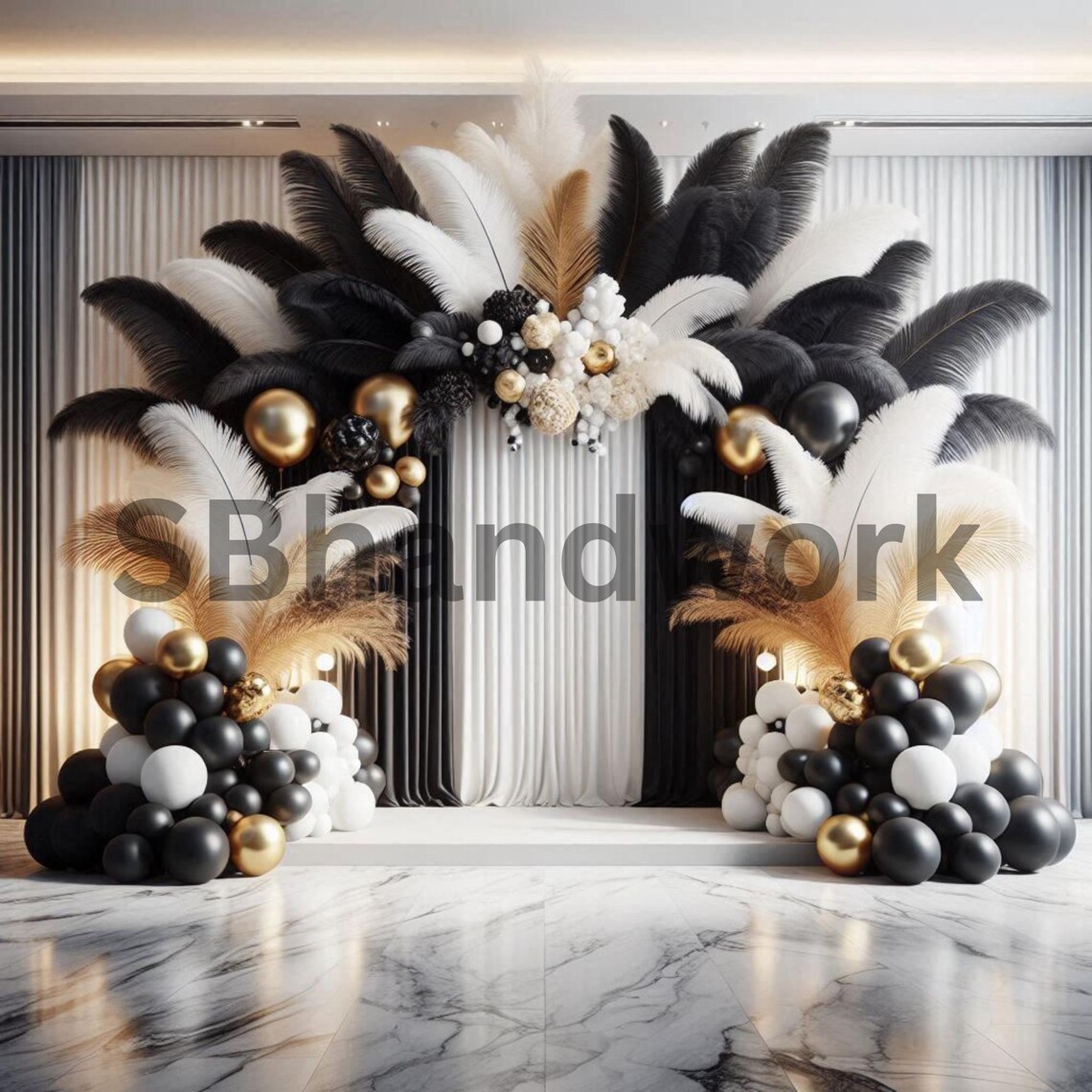 Black and White Photography Backdrop: Modern Studio Design (digital ...