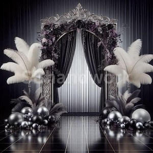 Black and white Digital Photography Backdrop Digital Background Modern Photography Backdrop Birthday Anniversary