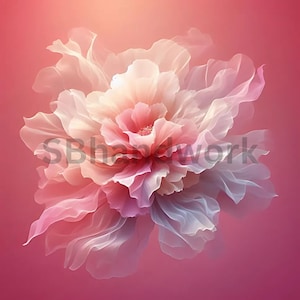 Rosa Blumen Wand Kunst Hintergrund | Digitale Kulisse | Handgefertigte 3D Blumenskulptur für ein elegantes Zuhause oder Event Kulisse