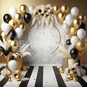 Black Gold Digital Photography Backdrop Digital Background Modern Photography Backdrop Birthday Anniversary
