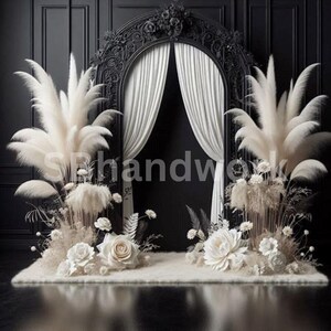Black and white Digital Photography Backdrop Digital Background Modern Photography Backdrop Birthday Anniversary