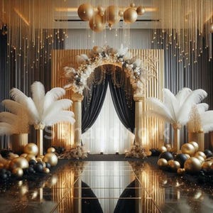 Black and Gold Digital Photography Backdrop Digital Background Modern Photography Backdrop Birthday Anniversary