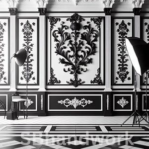 Black and white Digital Photography Backdrop Digital Background Modern Photography Backdrop Birthday Anniversary
