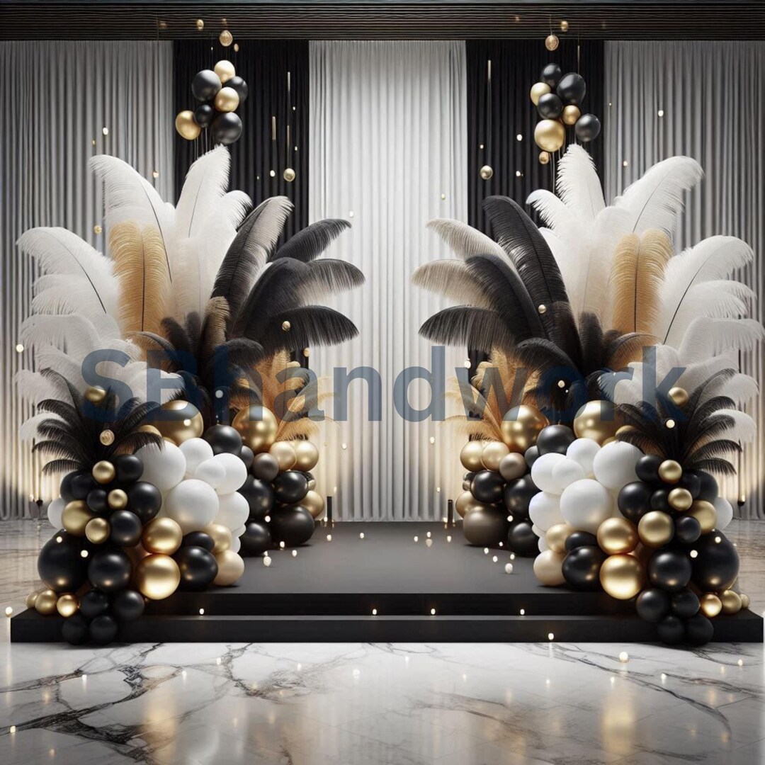 Black and White Photography Backdrop: Modern Studio Design (digital ...