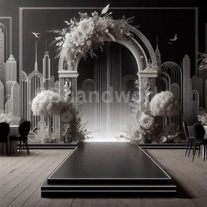Black and white Digital Photography Backdrop Digital Background Modern Photography Backdrop Birthday Anniversary