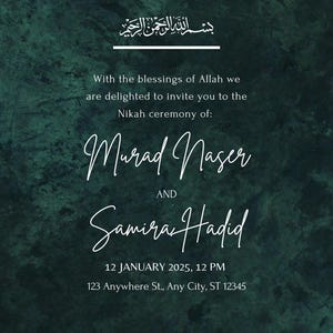 Modello di invito per matrimonio islamico