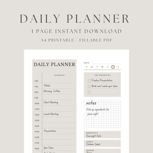 Minimal Daily Planner Printable